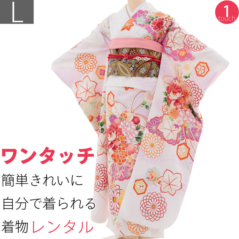 502z4〇さが美取扱い 総絞り 振袖 ふくよかサイズ 菊〇美品 成人式 結婚式 高級古典振袖 藤娘きぬたや・総絞り 白/ピンク 上品 綺麗 かわいい 南