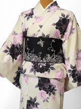 着物レンタル春秋冬用レディース袷小紋セット「Mサイズ」SEIKOMATSUDA白・桜和服レンタルの画像の4