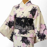着物レンタル春秋冬用レディース袷小紋セット「Mサイズ」SEIKOMATSUDA白・桜和服レンタルの画像