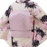 着物レンタル春秋冬用レディース袷小紋袋帯セット「Mサイズ」SEIKOMATSUDA白・桜和服レンタルパーティー用海外着付けの画像の2