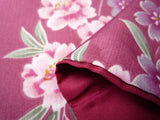 着物レンタル春秋冬用レディース袷小紋セット「Mサイズ」濃ピンクしだれ桜の画像の3