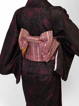 着物レンタル春秋冬用レディース袷小紋セット「Lサイズ」黒・モダン・バラhiromichinakanoの画像の2