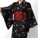 着物レンタル春秋冬用レディース袷小紋セット「Mサイズ」黒・アールヌーボーhiromichinakanoの画像