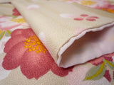 着物レンタル春秋冬用レディース袷小紋セット「Mサイズ」ベージュ・桜の画像の4