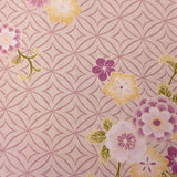 着物レンタル春秋冬用レディース袷小紋名古屋帯セット「Sサイズ」淡ピンク・七宝・桜の画像の3