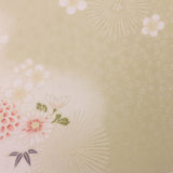 着物レンタル春秋冬用レディース袷小紋袋帯セット「Lサイズ」薄緑・菊竹桜七五三ママ入学式の画像の3
