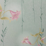 着物レンタル春秋冬用レディース袷小紋袋帯セット「XSサイズ」緑・柳・ユリの画像の3