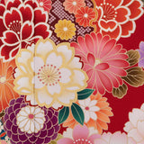 振袖レンタル成人式「Lサイズ」赤濃紫ボカシ牡丹菊梅束ね熨斗フルセットワンタッチ着付け簡単卒業式結婚式の画像の5