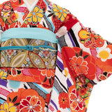 振袖レンタル成人式「Mサイズ」白橙マルチカラー桜フルセットワンタッチ着付け簡単卒業式パーティーの画像の4