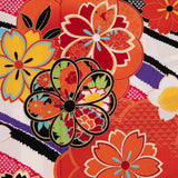 振袖レンタル成人式「Mサイズ」白橙マルチカラー桜フルセットワンタッチ着付け簡単卒業式パーティーの画像の5