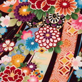 振袖レンタル成人式「XLサイズ」黒御所車と束ね熨斗しだれ桜フルセットワンタッチ着付け簡単卒業式結婚式の画像の6