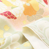 訪問着レンタルトールサイズ七五三卒業式卒園式入学式結婚式披露宴「XLサイズ」クリーム・辻が花着物+袋帯セットワンタッチ着物レンタルの画像の6