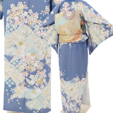 七五三訪問着レンタル母親ママ「Sサイズ」ブルー花七宝小桜散らし入学式・卒業式の画像の3