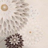 訪問着レンタル七五三母卒業式入学式「Mサイズ」クリーム茶色くすみワントーン大菊フルセットワンタッチ簡単の画像の4