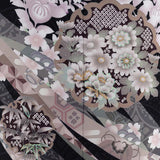 七五三訪問着レンタルワンタッチ母親ママ「Mサイズ」黒桜雪輪入学式卒園式簡単着付けの画像の5