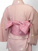 〔着物レンタル〕単衣レンタル(初夏・初秋用／女性用レディース単衣セット)「Mサイズ」ピンク・椿の画像の2