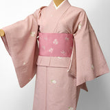 〔着物レンタル〕単衣レンタル(初夏・初秋用／女性用レディース単衣セット)「Mサイズ」ピンク・椿の画像