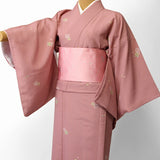 〔着物レンタル〕単衣レンタル(初夏・初秋用／女性用レディース単衣セット)「Sサイズ」ピンク・源氏香の画像