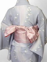 〔着物レンタル〕単衣レンタル(初夏・初秋用／女性用レディース単衣セット)「Mサイズ」グレー・桔梗の画像の2