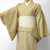 〔着物レンタル〕単衣レンタル(初夏・初秋用／女性用レディース単衣セット)「Mサイズ」ベージュ・蚊絣の画像