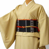 〔着物レンタル〕単衣ハイグレードレンタル(初夏・初秋用／女性用レディース単衣)「Mサイズ」ベージュ・蚊絣の画像