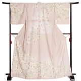 単衣訪問着レンタル「Sサイズ」ピンク花七宝小桜散らし初夏/初秋夏用暑い季節用着物セット裏地なし七五三前撮りママ結婚式披露宴ワンタッチの画像の2