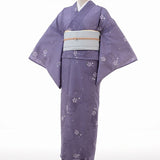 着物レンタル夏物名古屋帯セット(夏用・薄物・駒絽レディース)「Mサイズ」紺・雪輪の画像