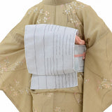 着物レンタル夏物名古屋帯セット(夏用・薄物・紗紬レディース)「Mサイズ」黄緑・萩(ワンタッチ式)の画像の2