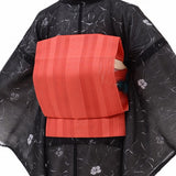 着物レンタル夏物名古屋帯セット(夏用・薄物・紗レディース)「Mサイズ」黒・小花(ワンタッチ式)の画像の2
