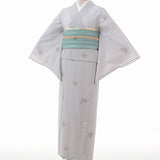 着物レンタル夏物名古屋帯セット(夏用・薄物・紗レディース)「Mサイズ」グレー・源氏香(ワンタッチ式)の画像