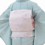 〔着物レンタル〕夏物ハイグレードレンタル(盛夏用／女性用レディース夏物)「XSサイズ」薄緑・色紙宅配レンタル着物の画像の2
