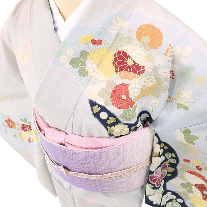 夏物 絽 訪問着 レンタル Sサイズ 薄藤色 辻が花 ワンタッチ – みやこもん