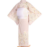 夏物夏用絽訪問着レンタル「Sサイズ」薄ピンク破れ七宝小桜夏着物フルセットフォーマルワンタッチの画像の2