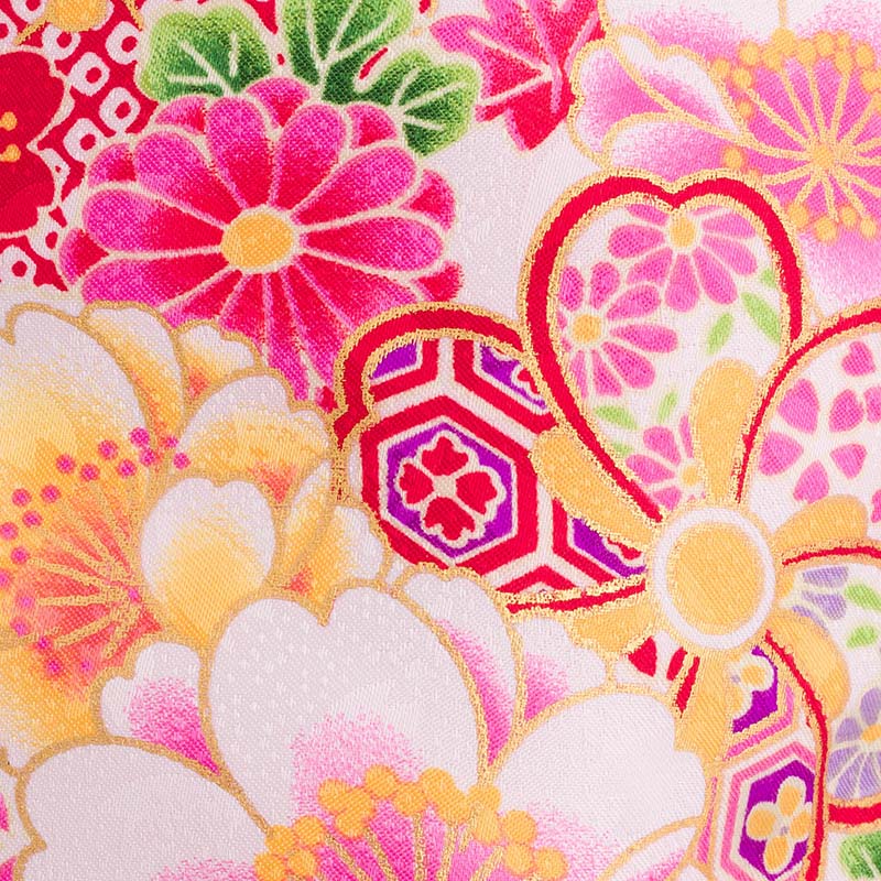 七五三2歳数え3歳90サイズ女の子レンタル着物被布ピンク/白桜菊沙綾形の画像の3