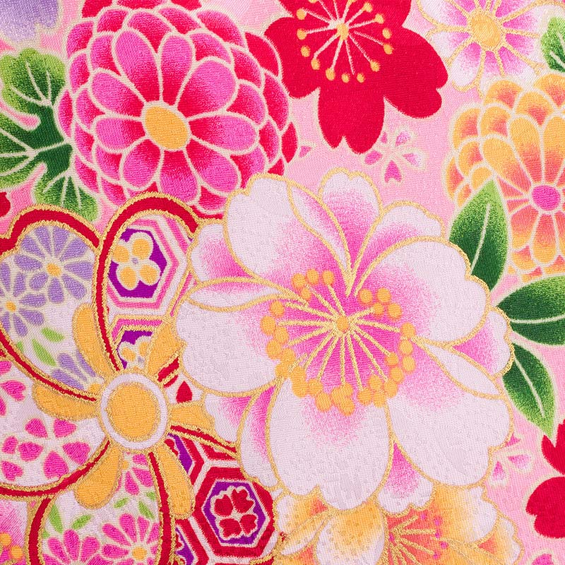 七五三2歳数え3歳90サイズ女の子レンタル着物被布ピンク/白桜菊沙綾形の画像の4