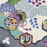 七五三着物3歳男の子レンタル簡単着付けワンタッチ100サイズ被布クリーム絞り桐文/紺鷹753の画像の4