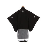 七五三3歳男の子レンタル着物黒紋付袴クラシック753ワンタッチかんたんの画像の2