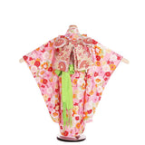 七五三着物5歳女の子110サイズレンタル四つ身(着付け簡単)ピンクしだれ風サクラ兄弟姉妹家族記念写真の画像の2