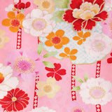 七五三着物5歳女の子110サイズレンタル四つ身(着付け簡単)ピンクしだれ風サクラ兄弟姉妹家族記念写真の画像の3