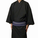 【着物レンタル】「XLサイズ」黒グレー(春秋冬用／男物メンズ袷紬)の画像の2