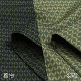 袴レンタルワンタッチ式成人式卒業式「XLサイズ」緑・抹茶色・長七宝着物+羽織+はかまセット(春秋冬／袷)メンズ男子の画像の4