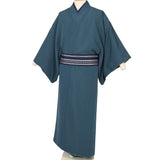 着物レンタル男「3Lサイズ」トール緑・薄緑・紬(春秋冬用／男着物メンズ袷)和服の画像の2