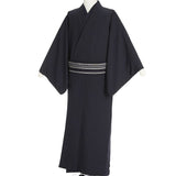 着物レンタル男メンズ「Lサイズ」紺矢羽根文大正レトロ(春秋冬用／袷)お父さん七五三和服の画像の2