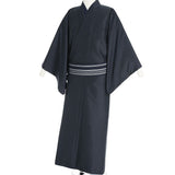 着物レンタル男メンズ「Lサイズ」紺立縞格子(春秋冬用／袷)父七五三撮影和服の画像の2