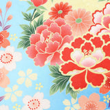 袴レンタル卒業式ワンタッチ「XSサイズ」卒業袴二尺袖水色牡丹桜/紺刺繍はかま簡単フルセットの画像の5