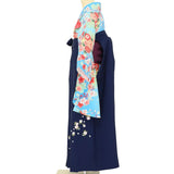 袴レンタル卒業式ワンタッチ「Sサイズ」卒業袴二尺袖水色牡丹桜/紺刺繍はかま簡単フルセットの画像の3