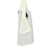 袴レンタル卒業式ワンタッチ「Mサイズ」卒業袴二尺袖白色乱菊/グレー無地はかまくすみ系簡単フルセットの画像の3