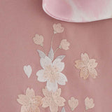 ワンタッチ小学校卒業式女の子簡単はかま「140サイズ」クリーム/袴くすみピンクモクレン、こぶし絣絵画風フルセット女子の画像の6