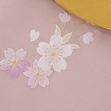 ワンタッチ小学校卒業式女の子簡単はかま「140サイズ」茶金/袴くすみピンク大牡丹水墨梅フルセット女子の画像の6