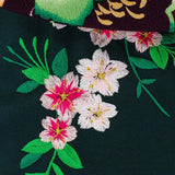 ワンタッチ小学校卒業式女の子簡単はかま「160サイズ」濃紫/袴濃緑牡丹シェイプ赤・緑ネオン風フルセット女子の画像の6